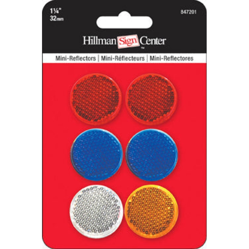 1-1/4  ASSORTED COLORS REFLECTORS
