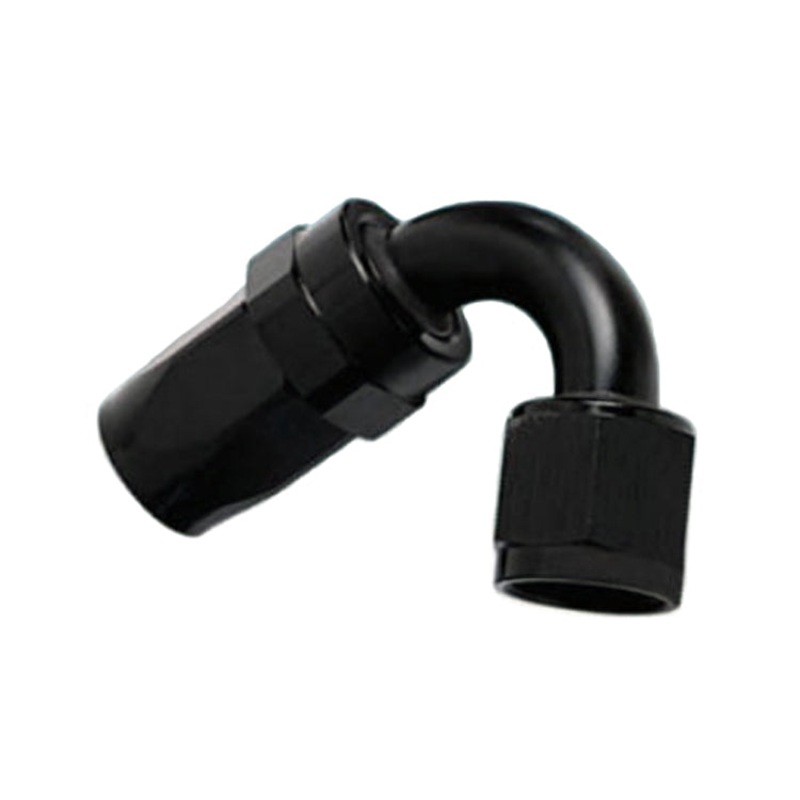 -20AN Female 120 Hose End, Swivel Style, Black Hard Anodized Aluminum