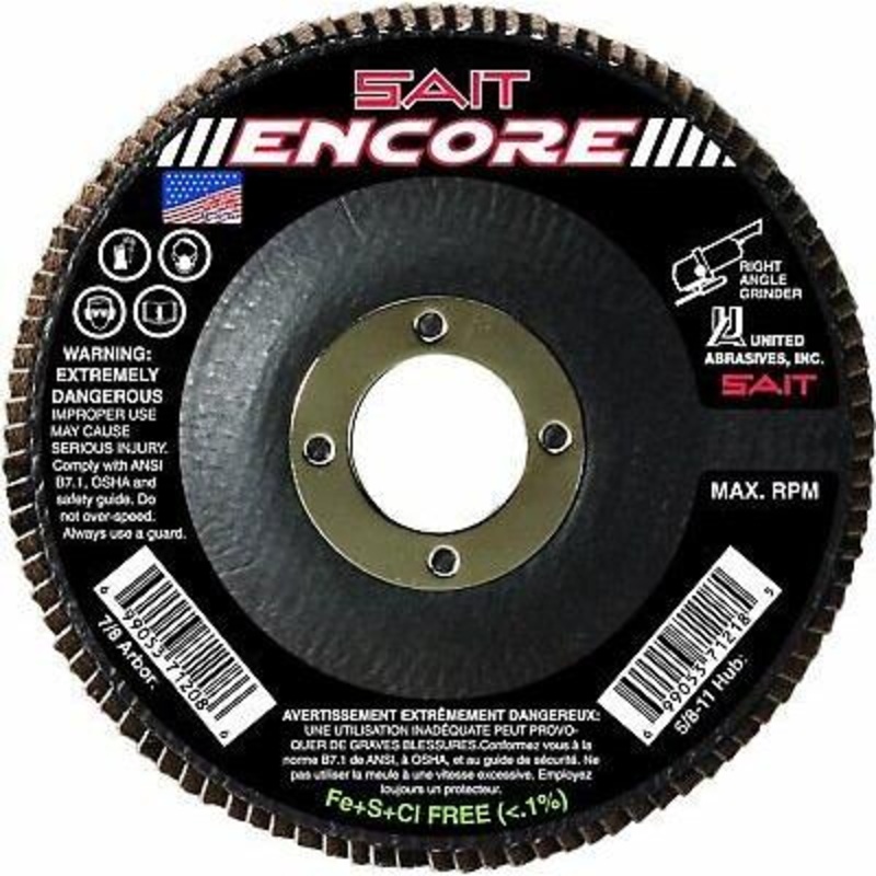 United Abrasives-SAIT 71225 Type 27 Encore Flap Disc, 5-Inch x 7/8-Inch Z…