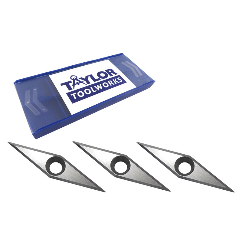 Easy Wood Tools Set of 3 Ci7-NR Negative Rake Diamond Carbide Cutters #12407NR